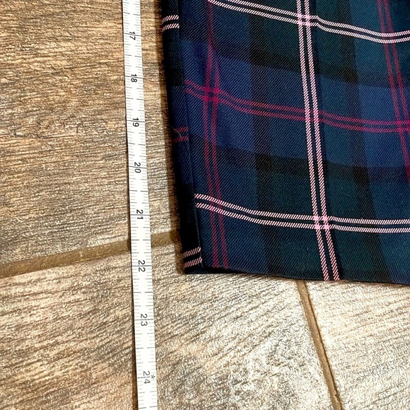 TOPSHOP Checkered Cropped Trousers High Rise Women’s 6 Navy Belted Plaid modern - Picture 10 of 12